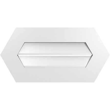 Ekena Millwork Half Round Surface Mount PVC Gable Vent: Functional, w/ 3-1/2"W x 1"P Standard Frame, 26"W x 13"H GVPHR26X1301SF